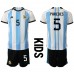 Argentinië Leandro Paredes #5 Babykleding Thuisshirt Kinderen WK 2022 Korte Mouwen (+ korte broeken)